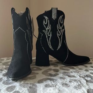 Cowgirl Style Rhinestone Booties
